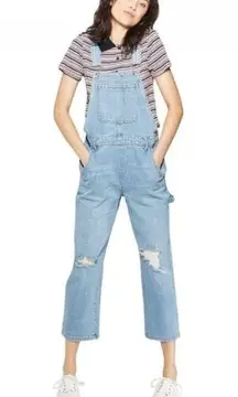 Oversized Distressed Denim Overall Bibs Wild Fable