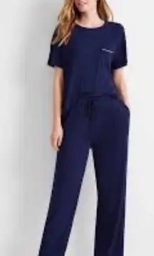 State of Day Women’s Modal Pajama Set – Navy Blue 2-Piece Top & Pants – XL