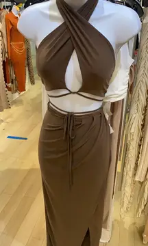 Two piece brown set 