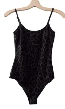 LNA Leopard Print Bodysuit Sleeveless Tank Cami Grey Black