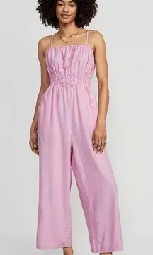 Old Navy Linen-Blend Cropped Smocked Cami Jumpsuit – Size Small – NWT