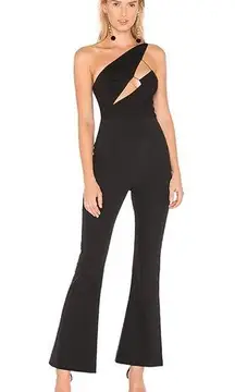 AQ/AQ Black Sexy Pembroke Wide Leg Flared Jumpsuit