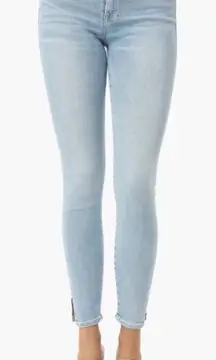 Frame Le High Skinny Crop‎ Slit Rivet Ocean Ridge Wash size 26  NWOT