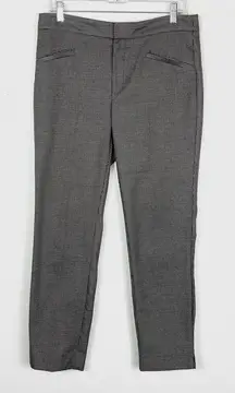 Zara Basic Brown Mini Houndstooth Check High Rise Trouser Pants