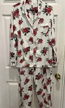 Carole Hochman Winter Rose Print Pajamas Comfort 100% Cotton Women’s XL