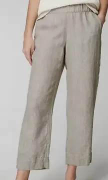 J. Jill Pure Jill 100% Linen Cropped Pants Beige Size XL EUC