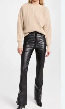 NWT 7 For All Mankind FAUX LEATHER ULTRA HIGH RISE SKINNY BOOT IN BLACK