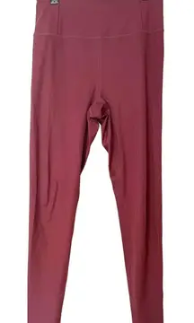 Girlfriend Collective Mauve Pink Ribbed Leggings Size Medium High Waist‎ Ankle