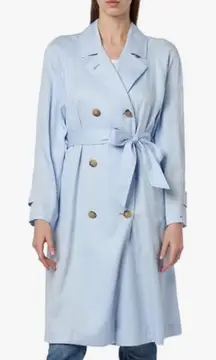 Tommy Hilfiger Light Blue Belted Trench Coat Light Jacket Size US 14 EU 46 Flowy