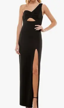 New City Studio Black One Shoulder Cut Out Evening Gown Size 5