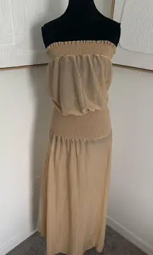 Ramy brook slip Gold Dress strapless pool cover up