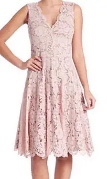 VERA WANG Women’s Pink Lace Fit and Flare Cocktail Party Dress size 14