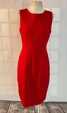 Talbots NWT sleeveless red business professional sheath dress size 6
