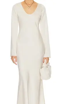 Helsa Angelica Backless Maxi Dress in Ivory