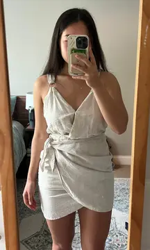 Beige Wrap Dress