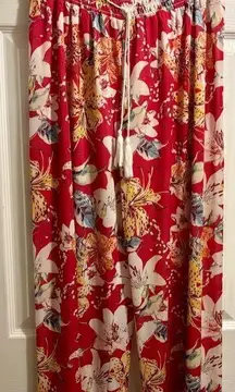 Floral Red beach pants