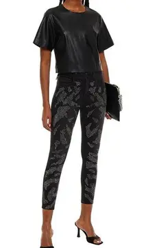 NWT L'AGENCE Margot Embellished Cropped High-Rise Skinny Jeans Size 23