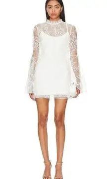 Katie May X Revolve Leilani Dress in Ivory XSmall New Womens Mini Lace Cocktail