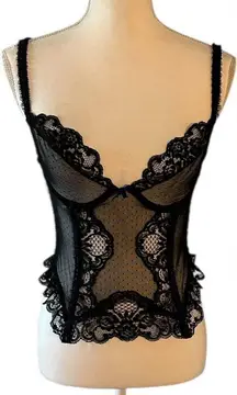 Vintage Jezebel René of Hollywood Sheer Pin-Up Bustier Lingerie Top — RN 17493