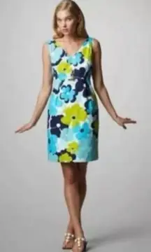Lilly Pulitzer Kiki dress Shorely Blue Pop Goes The Floral Jacquard Shift Size 2