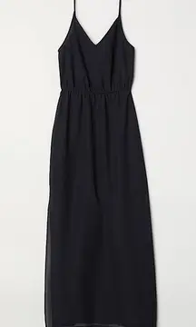 Sheer V Neck Maxi Dress with Slip