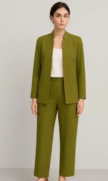Peter Cohen Minimalist Pants and Blazer Set in Olive Green S/M