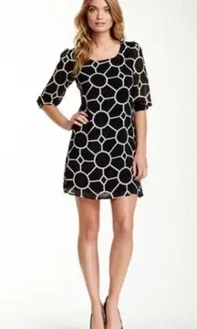 Want and Need lattice back geometric print shift dress size medium