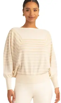 Trina Turk $280 Carraway Wool-Blend Glitter Strip Sweater Women's Size Large