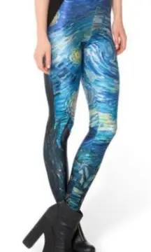 Blackmilk Vincent Van Gogh Starry Night Leggings Size Small