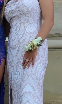 Rose Gold Sparkly Prom Dress