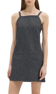 NWT Theory Square‎ Neck Mini Dress in Indigo Crisp Denim sz 4 $275