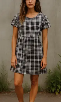RVCA Gingham Cottagecore Midi Dress M NWT 100%‎ Cotton Tie-Back