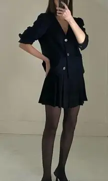 Something Navy Tweed Crop Blazer Black Size L