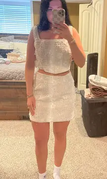 Tweed Two Piece Skirt Set