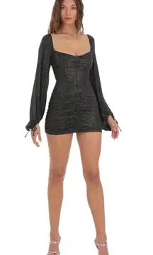 Lucy in the Sky Glitter Long Sleeve Corset Dress