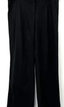 Theory  Wool Pants High Rise Flat Front Dress Pant Straight Legs Solid Black 4