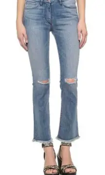 Frayed Cropped Distressed Jeans - Size 24