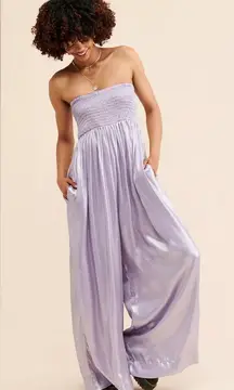 ❤️Free People Julie Metallic Strapless Jumpsuit