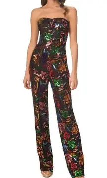 DRESS THE POPULATION Preston Rose Sequin Jumpsuit BlackMulti,BRANDNEW, SMALL$388