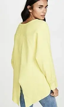 Free People NWT  Amelia neon yellow oversized thermal long sleeve tunic top m