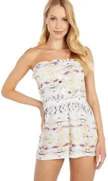 BB DAKOTA NWT‎ Women’s Day Trip Tie Dye Print Smooth Crepe Romper. Medium