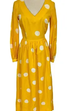 Vintage Tori Richard Honolulu for I. Magnin Polka Dot Long Sleeve Maxi Dress