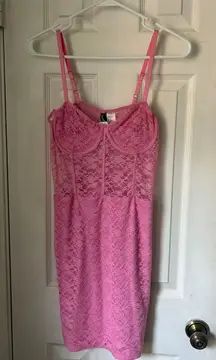 Pink Lace Mini Dress