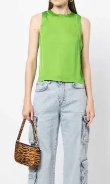 Alice + Olivia Green Zipper Back Tank Top