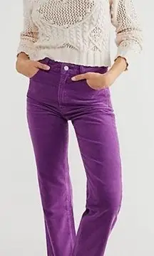 Rolla’s X Free People Original Straight High Rise Cord Corduroy Jeans Grape