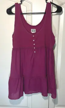 Converse One Star BabyDoll Y2K Ruffle Tiered Tank Henley Fairy Tunic Womens L‎