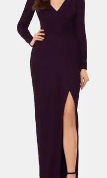 Betsy & Adam size 4 Ruffled Side-Slit Gown, Purple