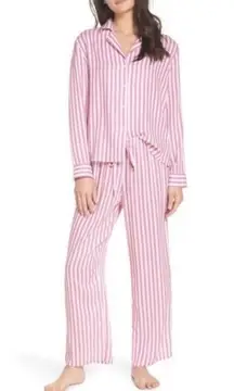 Rails Pink/Red and White Striped Long Sleeve Pajama / Lounge Set in size  XSmall