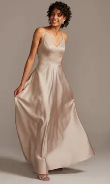 CELEBRATE DB STUDIO Timeless Satin Formal Long Gown Dress Plus Size 30 NWT