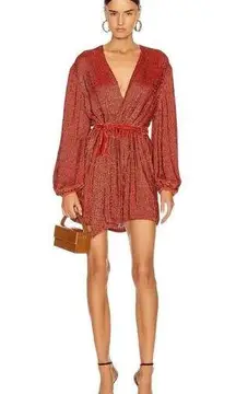 Retrofete Gabrielle Robe Sequin Dress in Burnt Orange Size Small